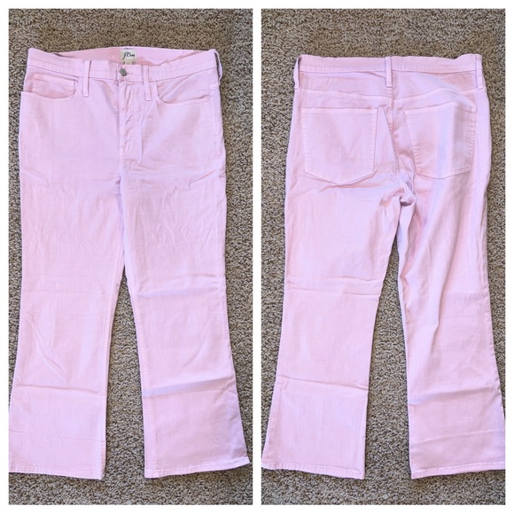 J Crew Garment-Dyed 9" Billie Demi-Boot Crop Pant Jean Pink Size 30 - Picture 1 of 13